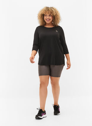 Zizzi Treningsgenser med 3/4-ermer, Svart, Model image number 1