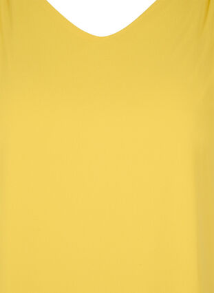 Bluse med korte ermer, Primrose Yellow, Packshot image number 2