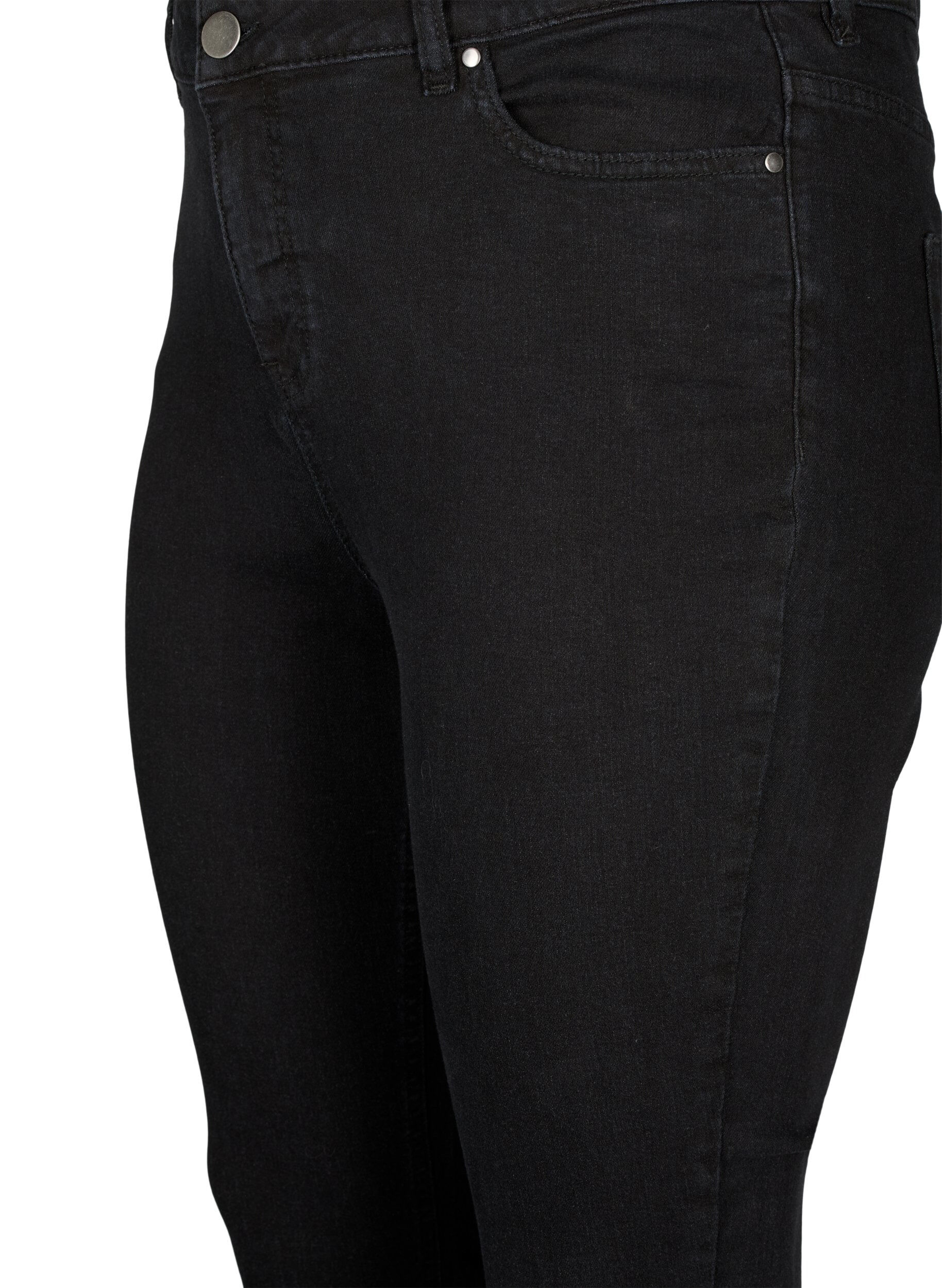 Zizzi Amy jeans med h&oslash;yt liv og super slim fit passform, Black, Packshot image number 2