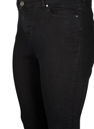 Superslanke Amy-jeans med rå detaljer og høy midje, Black, Packshot image number 2
