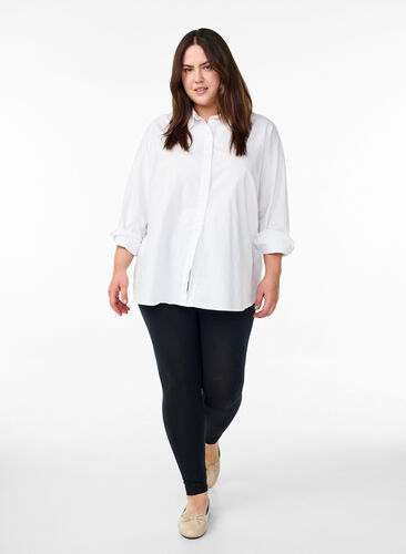 Zizzi Basis leggings i viskose, Svart, Model image number 1