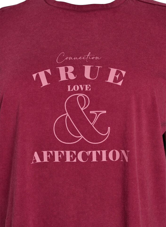 Kort T-skjorte med Loose fit, Mørk Bordeaux, Packshot image number 2