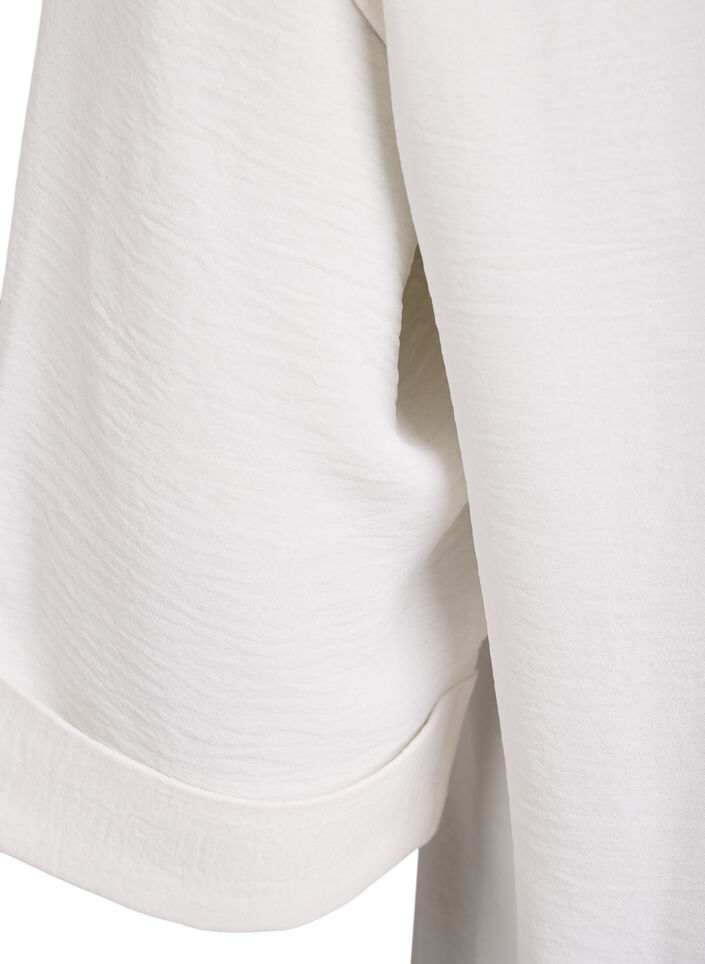 Skjorte med brystlommer og 3/4 ermer, Vanilje, Packshot image number 3