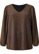 Glitterbluse med puffermer, Black Copper, Packshot image number 0