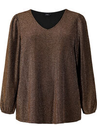 Glitterbluse med puffermer