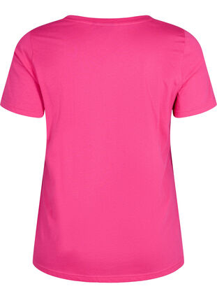 T-skjorte i bomull med mønsterdetalj, Beetroot Purple NEW, Packshot image number 1