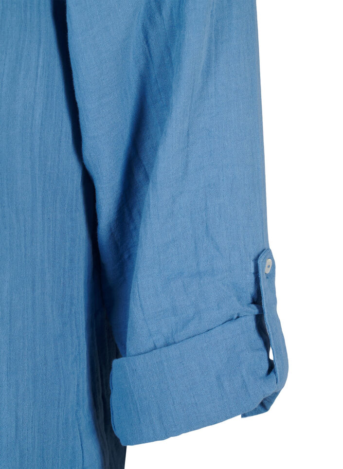 Bomullsbluse med engelsk broderi og 3/4-ermer, Riverside, Packshot image number 3