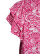 M&oslash;nstret viskosebluse med volangdetaljer, Rosa, Packshot image number 3