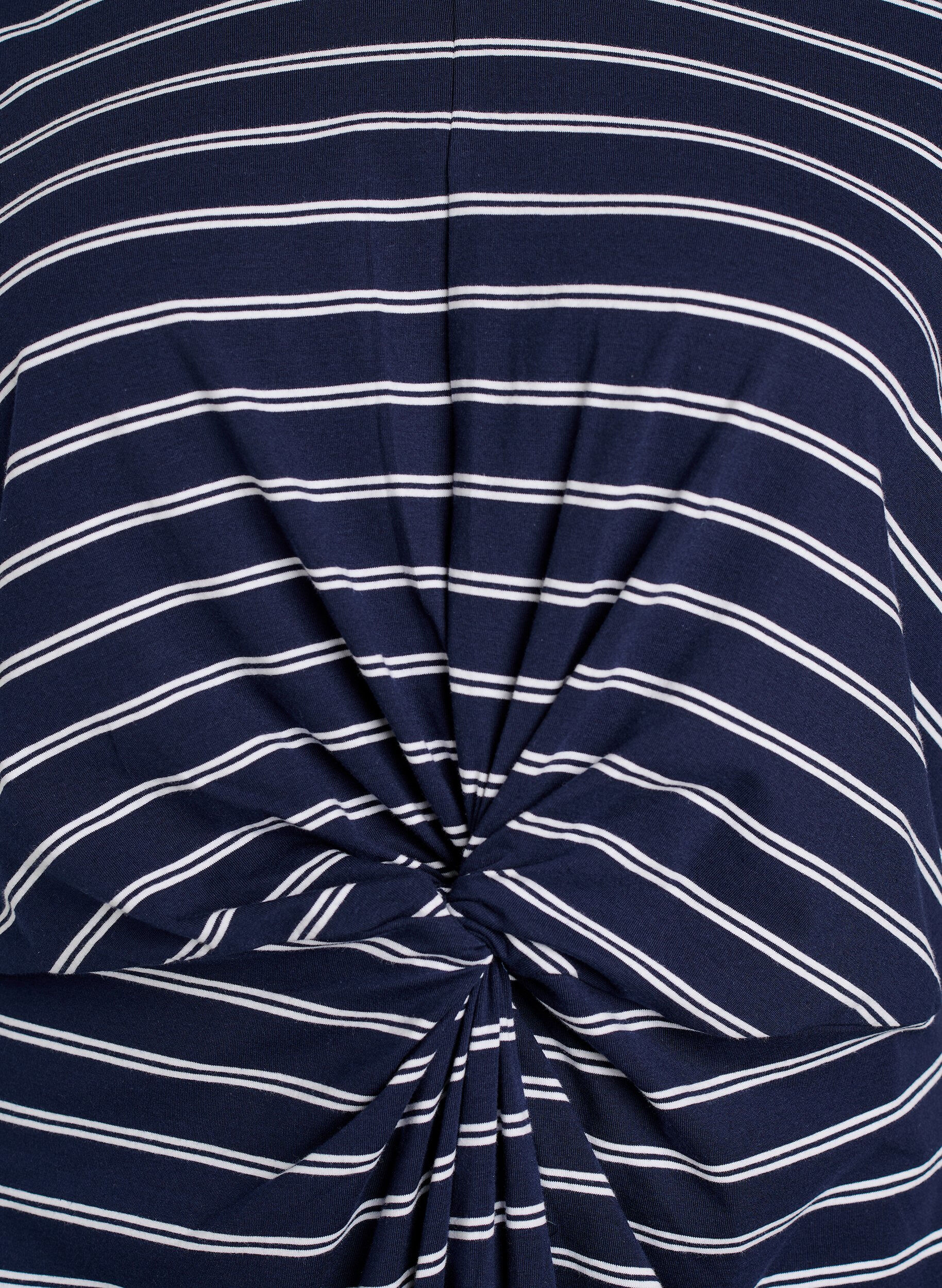 ZizziBomullskjole med vri-detalj, Bl&aring;, Packshot image number 2