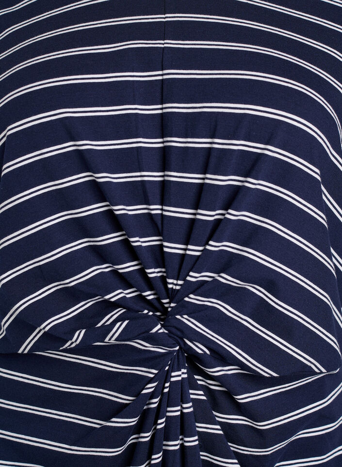 Bomullskjole med vri-detalj, Bl&aring;, Packshot image number 2