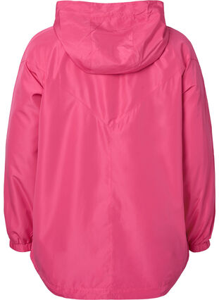 Kort jakke med hette og justerbar bunn, Hot Pink, Packshot image number 1