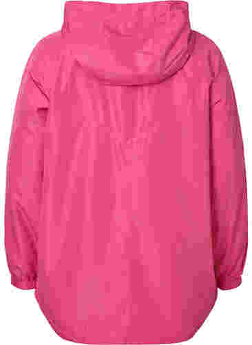 Kort jakke med hette og justerbar bunn, Hot Pink, Packshot image number 1