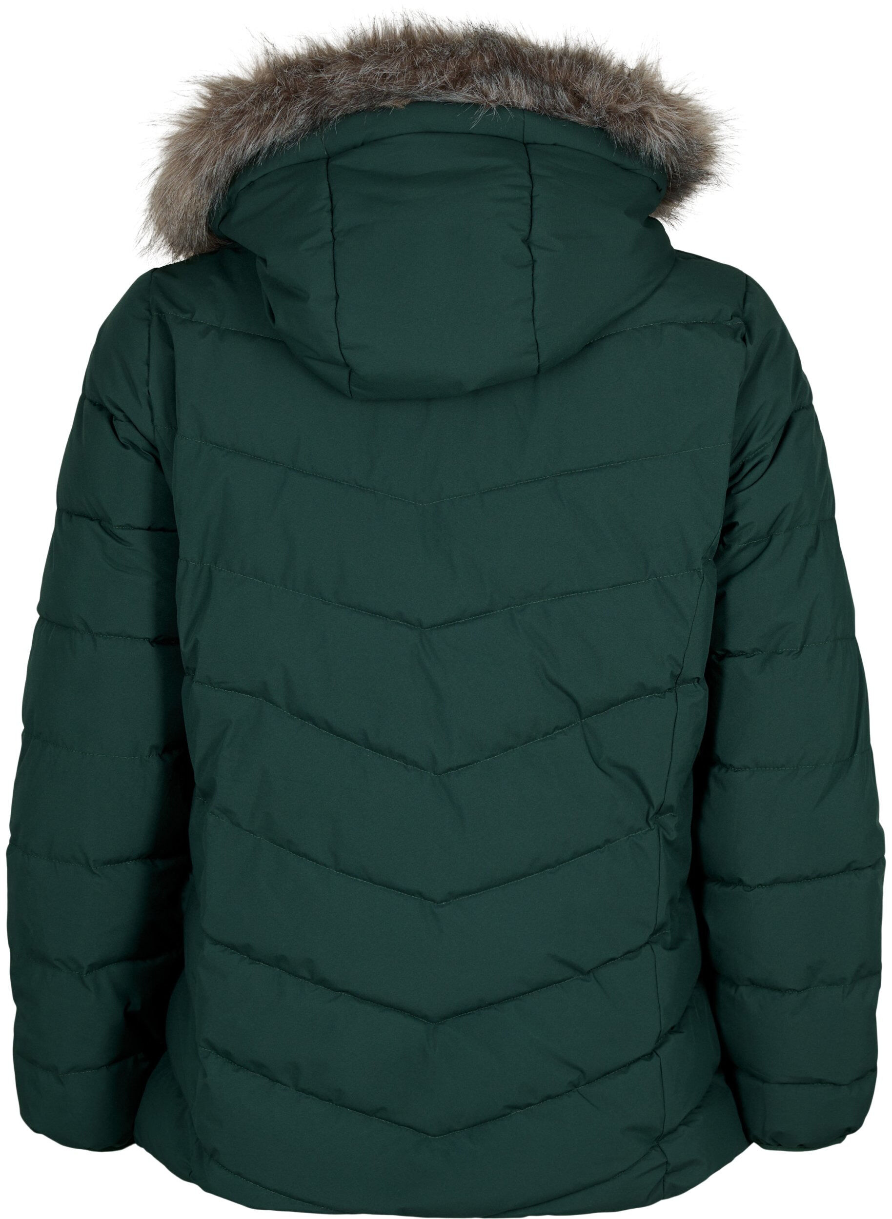 ZizziKort boblejakke med hette, Gr&oslash;nn, Packshot image number 1