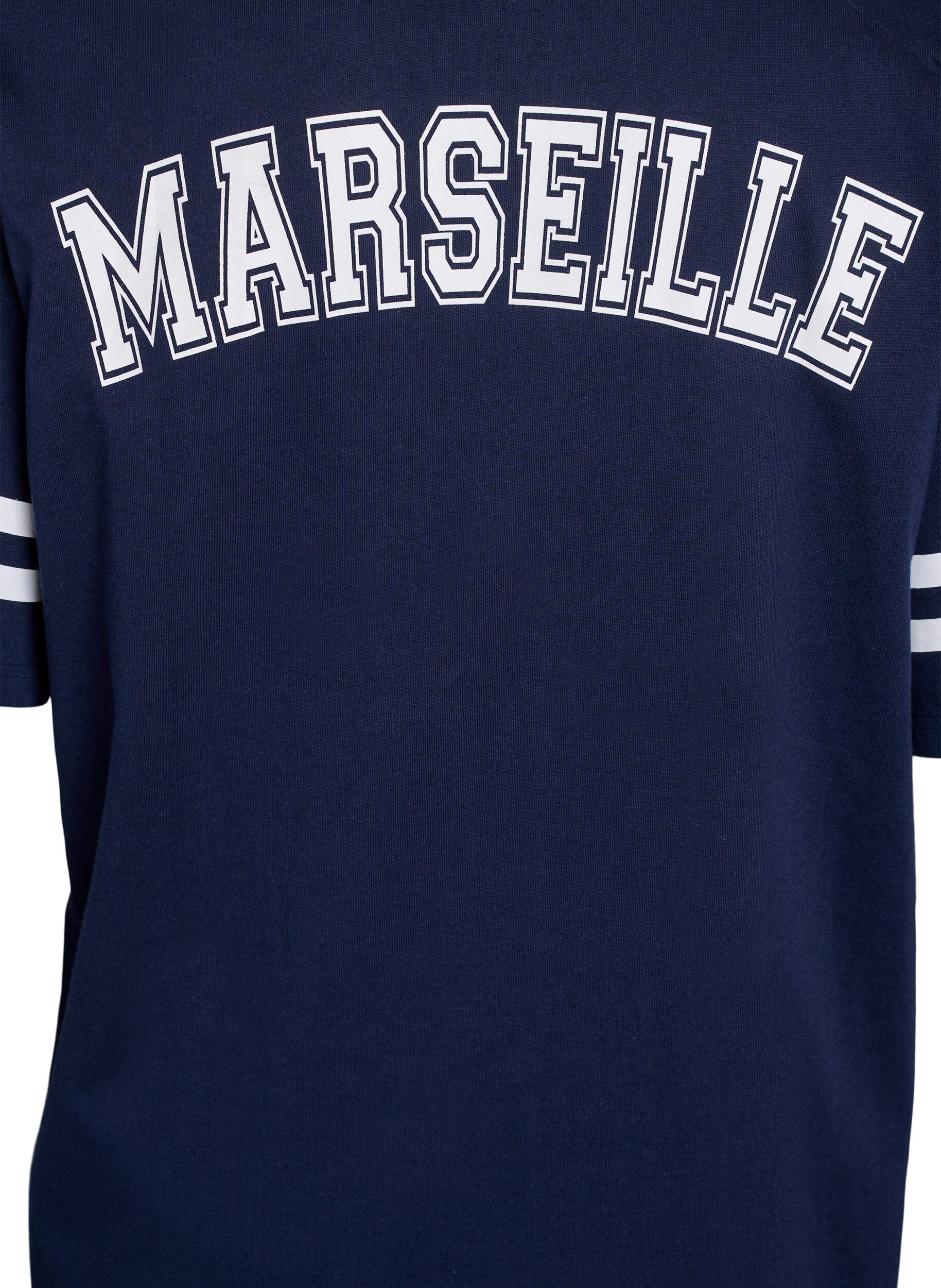 Zizzi Kort T-skjortekjole med sporty detaljer, Bl&aring;, Packshot image number 3