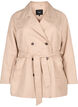 Kort trenchcoat med belte, Beige, Packshot image number 0