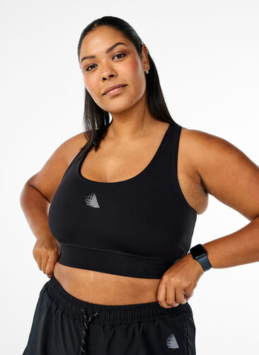 Zizzi Racerback sportsbh, Svart, Model image number 0