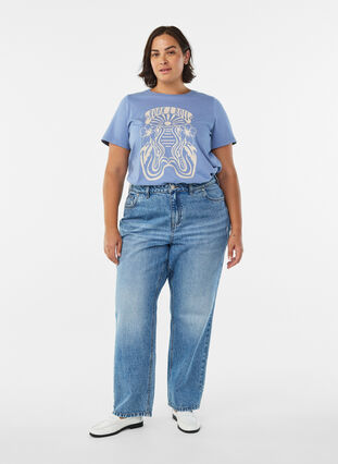 Zizzi T-skjorte med retrotrykk, Infinity w. Rock, Model image number 2