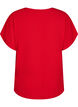 Bluse med korte ermer og rund hals, R&oslash;d, Packshot image number 1
