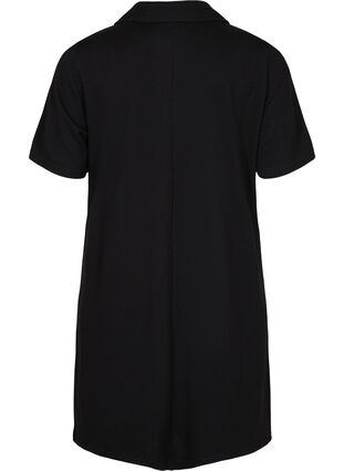 Kortermet kjole med krave og glidelås, Black, Packshot image number 1