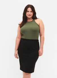 Ensfarget tettsittende skjørt, Black, Model
