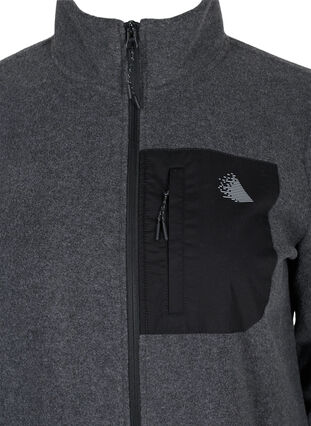 Sporty jakke med høy hals og lommer, Dark Grey Melange, Packshot image number 2