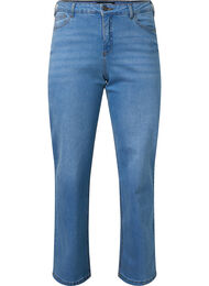 Gemma jeans med regular fit og høyt liv, Light blue