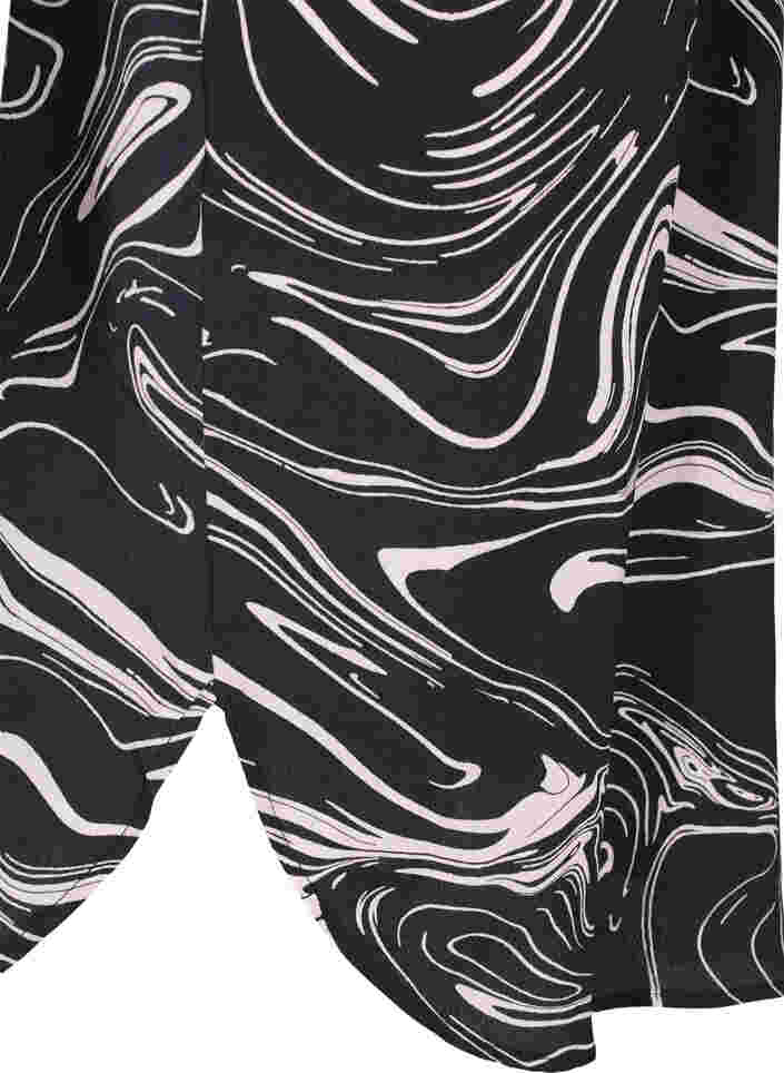 Skjortekjole i viskose med mønster, Black Swirl AOP, Packshot image number 3