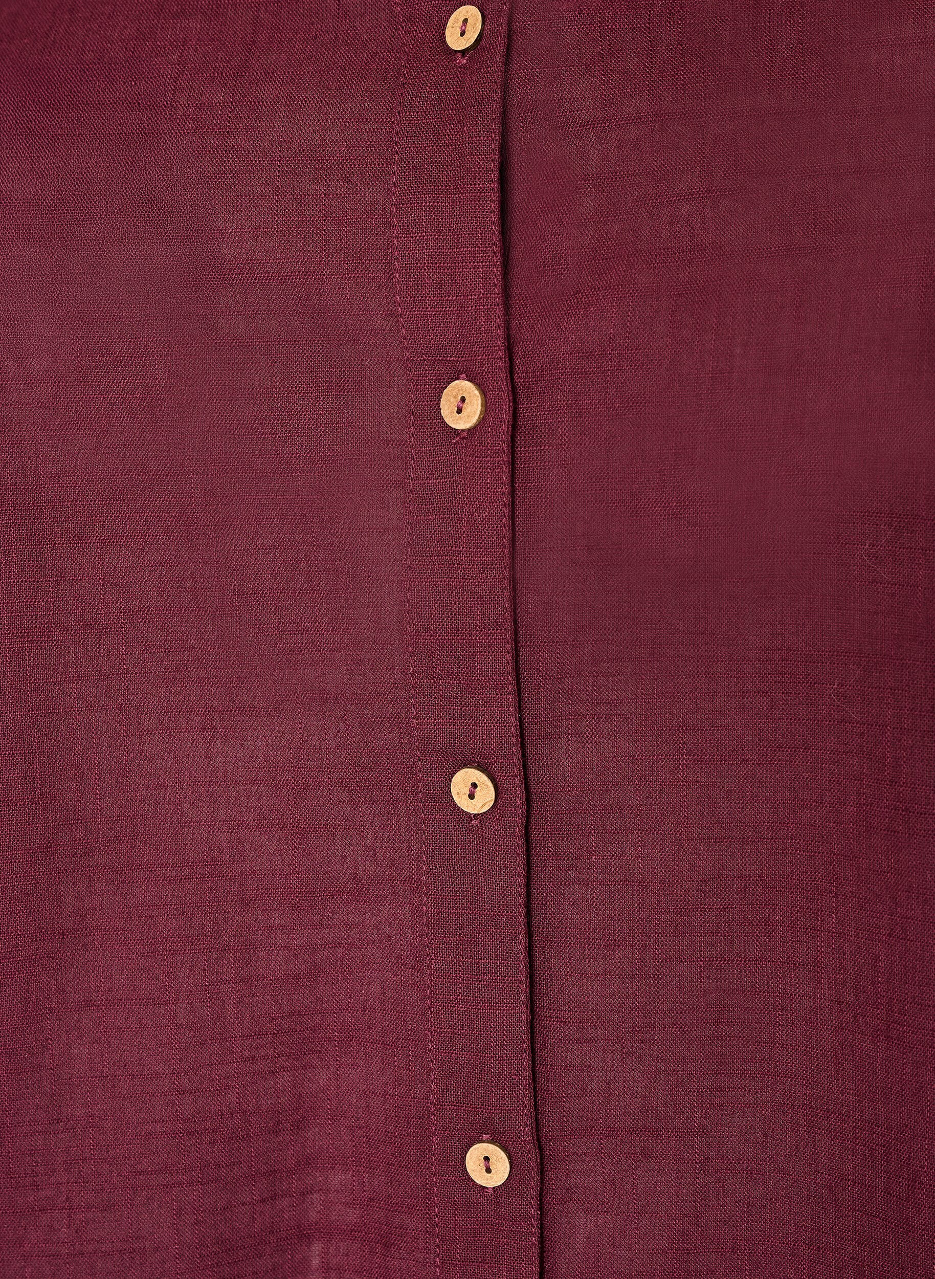 ZizziBomullsbluse med V-hals, R&oslash;d, Packshot image number 2