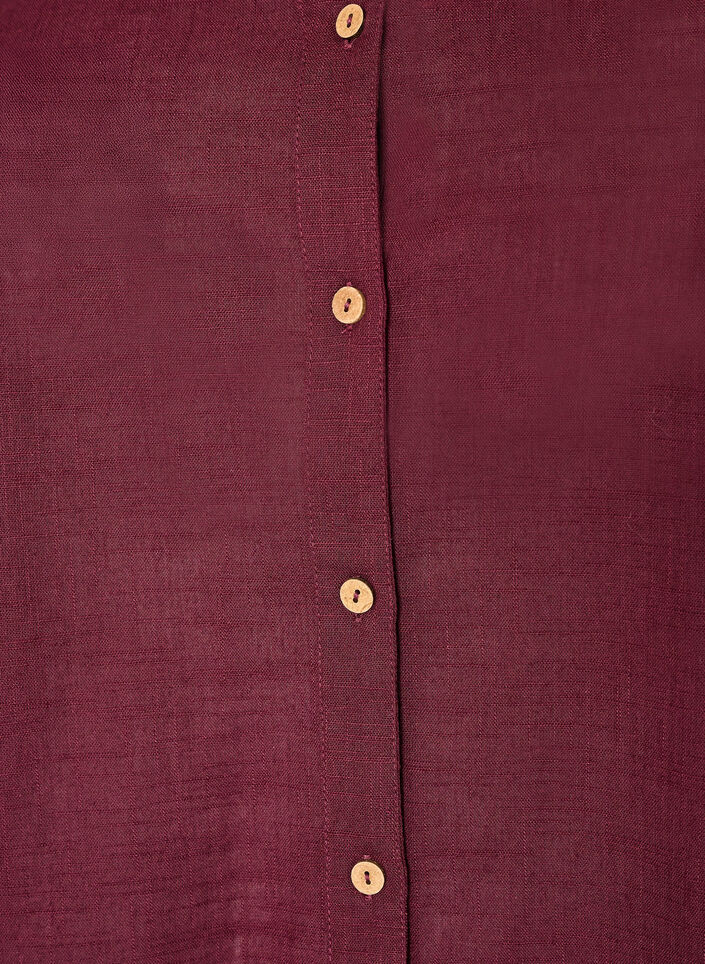 Bomullsbluse med V-hals, R&oslash;d, Packshot image number 2