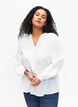 Bluse med lange ermer og dekorative detaljer, Bright White, Model image number 0
