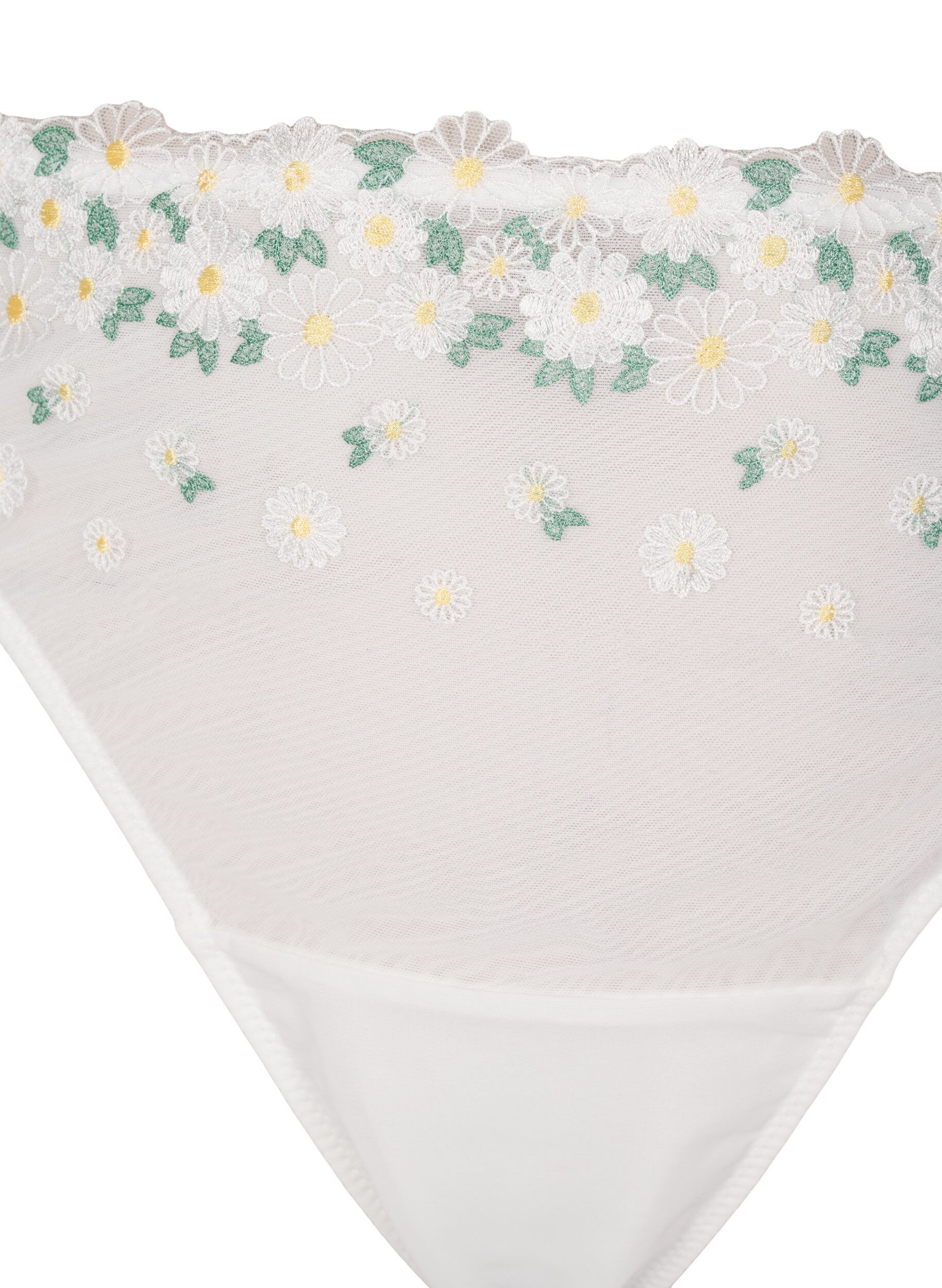 Zizzi Mesh-string med tusenfryd-broderi, Hvit, Packshot image number 2
