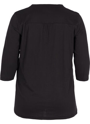 Bluse med 3/4 ermer, Black, Packshot image number 1
