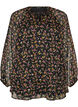 A-linjeformet tunika med blomsterprint, Svart, Packshot image number 0