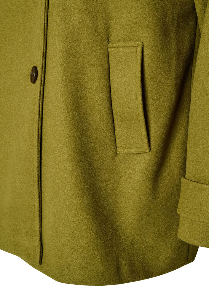 Kort k&aring;pe med dobbeltradede knapper, Gr&oslash;nn, Packshot image number 3