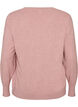 Strikkebluse med rund hals, Rosa, Packshot image number 1
