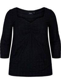 Stramtsittende bluse med rynkedetalj
