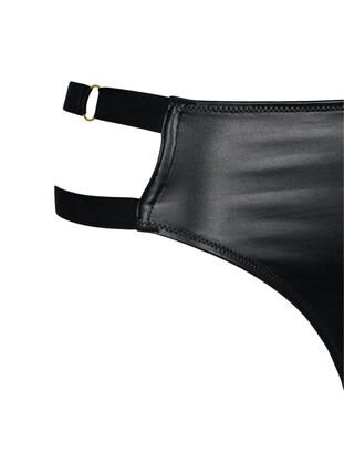 Coated g-streng med string, Black, Packshot image number 3