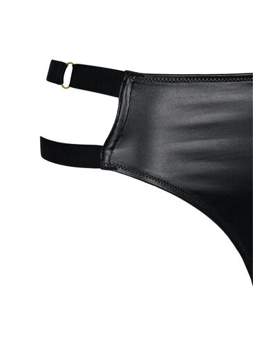 Coated g-streng med string, Black, Packshot image number 3