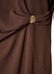 Jerseykjole med drapering og dekorativ spenne, Brun, Packshot image number 3