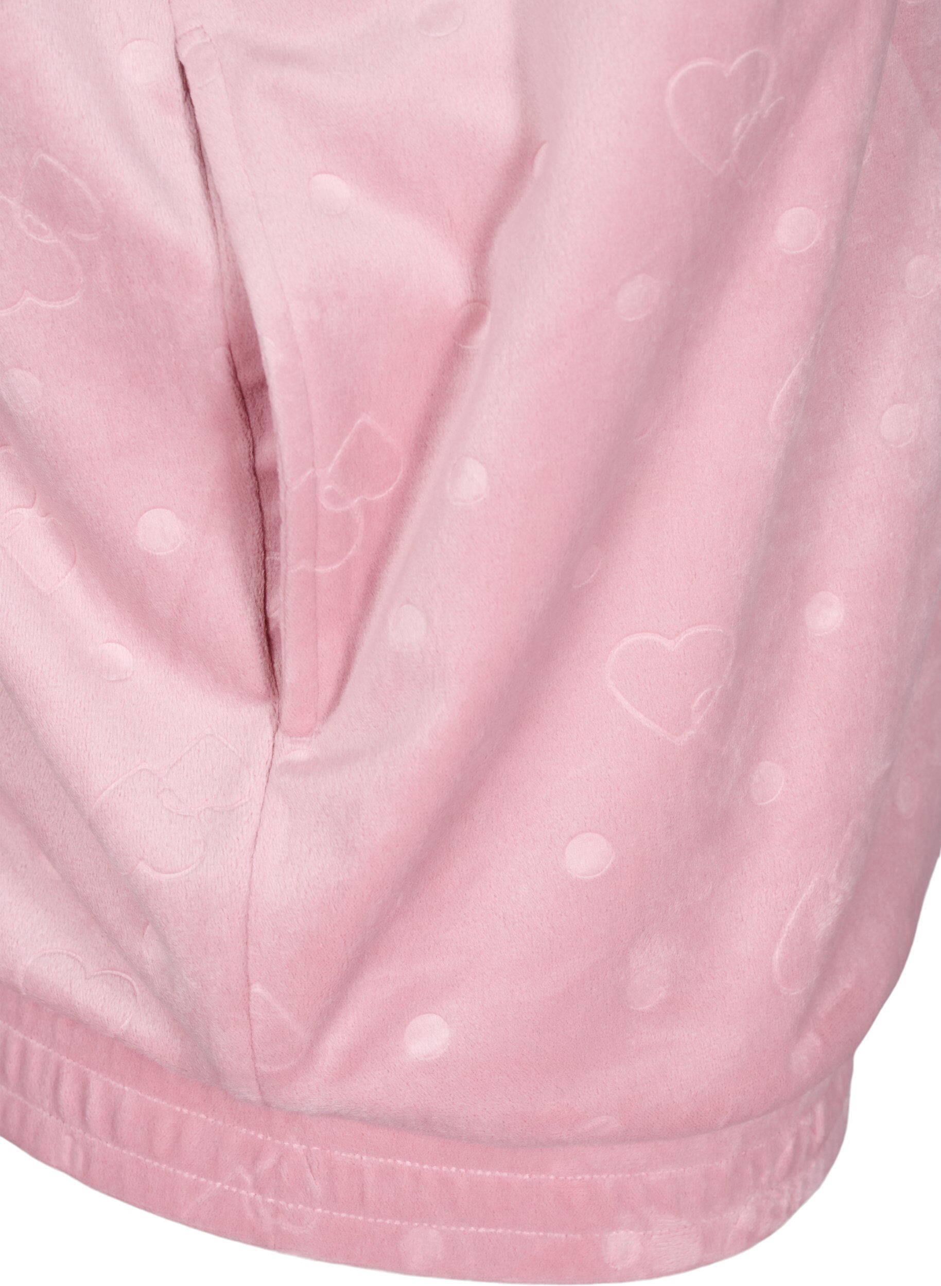 Zizzi Velour cardigan med hette og lommer, Rosa, Packshot image number 3