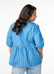 Kortermet denimbluse med stripemønster, Blå, Model image number 2