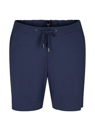 Ensfargede shorts med lommer, Navy Blazer, Packshot image number 0
