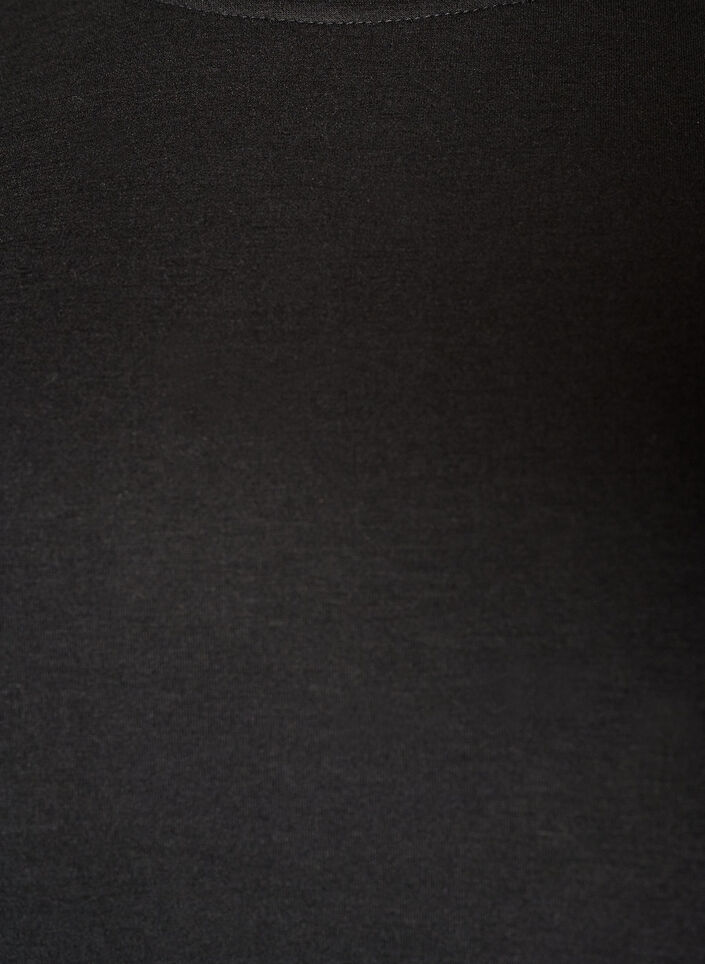 Peplumbluse med albuelange ermer, Svart, Packshot image number 2
