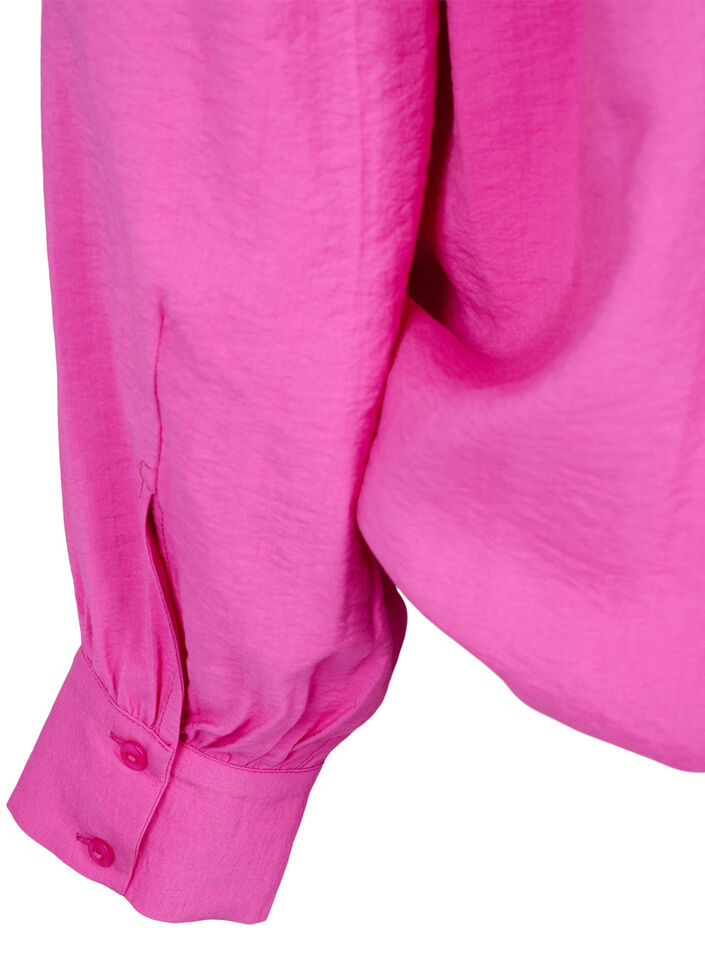 Viskosebluse med V-hals, Raspberry Rose, Packshot image number 3