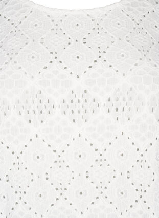 Zizzi Kortermet bluse med blondemønster, Bright White, Packshot image number 2