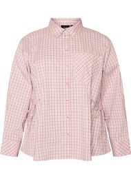 Loose fit rutete skjorte med knytebelte, Rosa