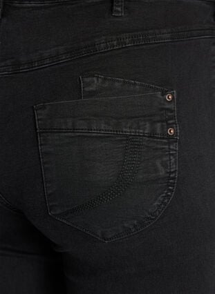 Zizzi Regular fit Gemma jeans med høy midje, Svart, Packshot image number 3