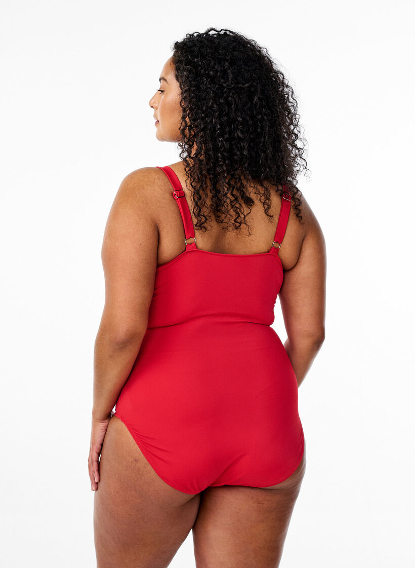 Badedrakt med sløyfer, True Red , Model