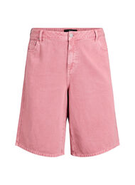 Bermudashorts i farget denim med h&oslash;y midje, Rosa
