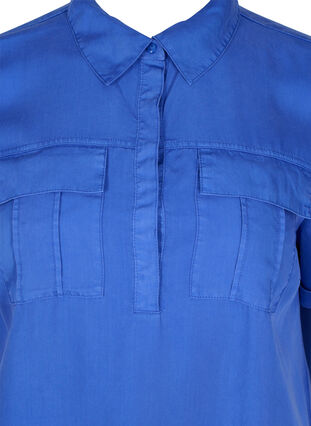 Kortermet tunika med krage, Dazzling Blue, Packshot image number 2